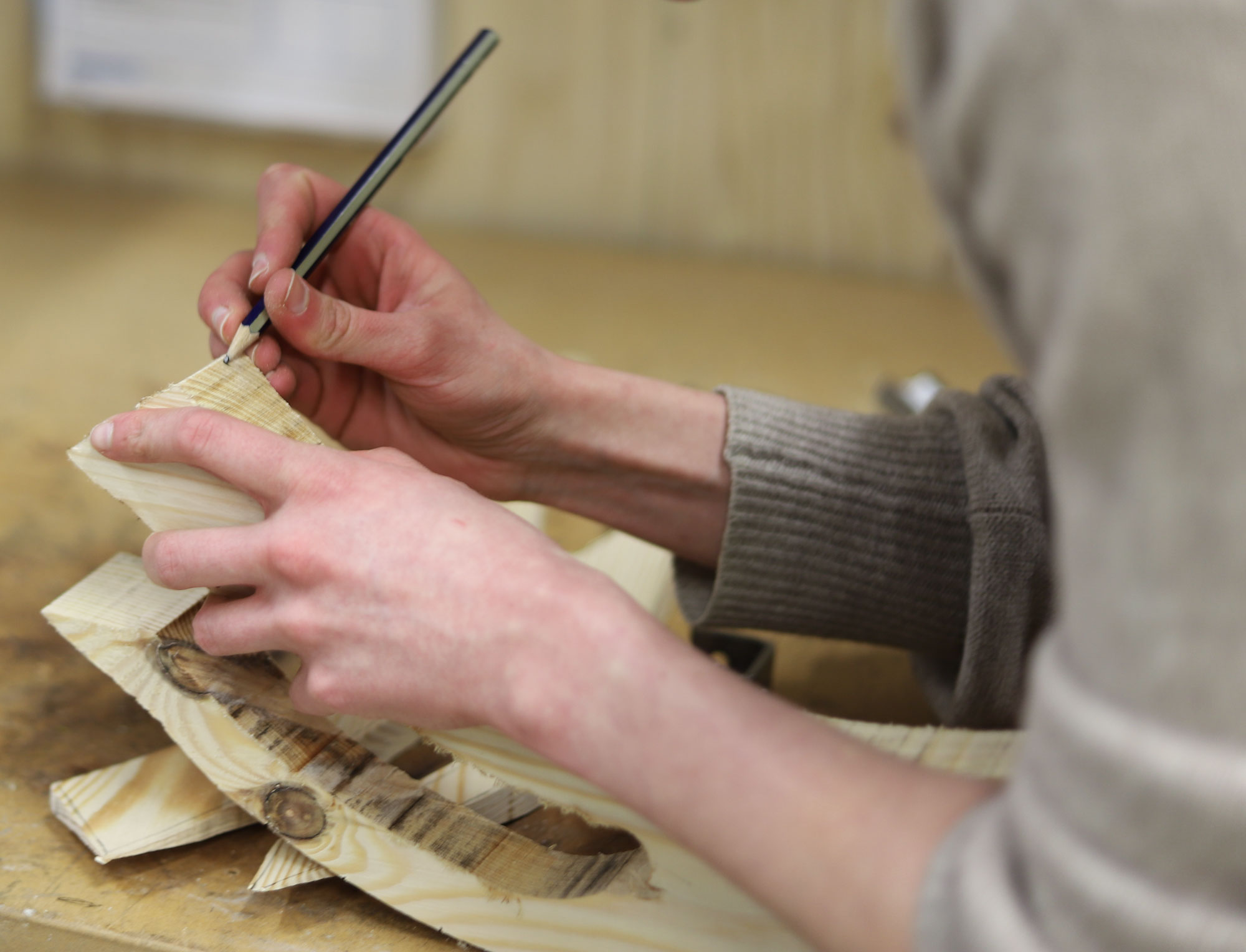 Pencil sketches and development drawings