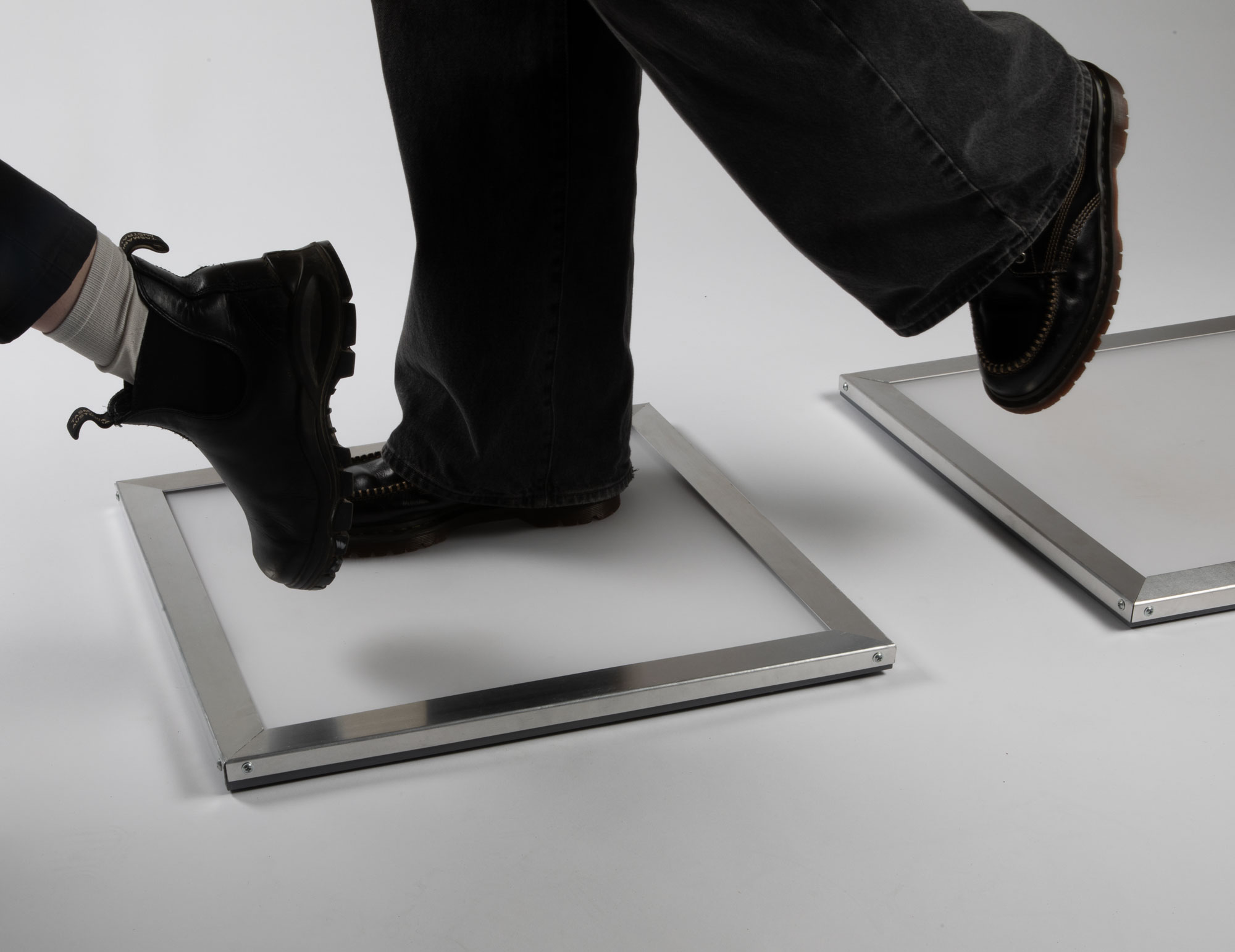 Tiles in use during the performance